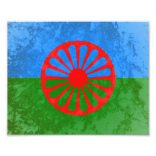 Romani vlag foto afdruk