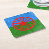 Romani vlag kartonnen onderzetters (Schuin)