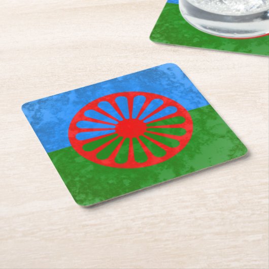 Romani vlag kartonnen onderzetters (Schuin)