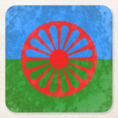 Romani vlag kartonnen onderzetters (Voorkant)