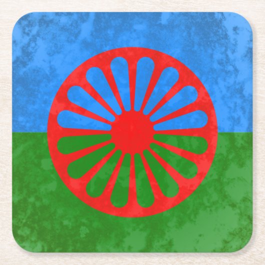 Romani vlag kartonnen onderzetters (Voorkant)
