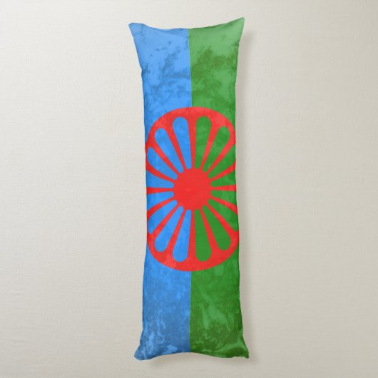 Romani vlag lichaamskussen (Achterkant (Verticaal))