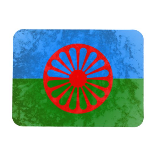 Romani vlag magneet (Horizontaal)