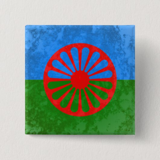 Romani vlag vierkante button 5,1 cm (Voorkant)