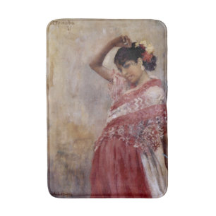 Romani Zigeuner Vrouw Dansen (door Albert Edelfelt Badmat