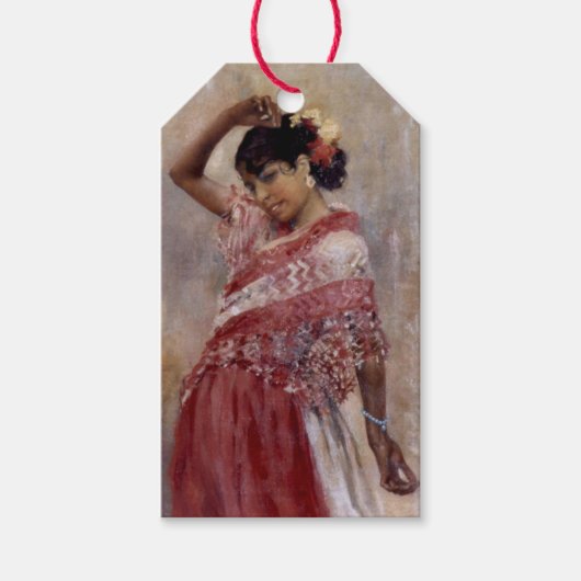 Romani Zigeuner Vrouw Dansen (door Albert Edelfelt Cadeaulabel (Voorkant)