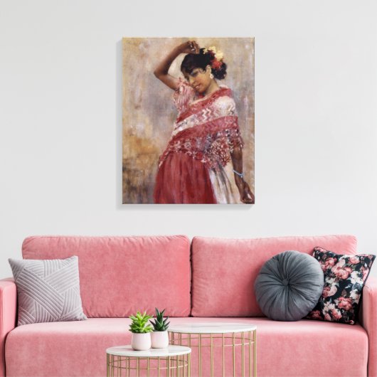 Romani Zigeuner Vrouw Dansen (door Albert Edelfelt Canvas Afdruk (Insitu (Woonkamer))