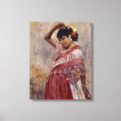 Romani Zigeuner Vrouw Dansen (door Albert Edelfelt Canvas Afdruk (Voorkant)