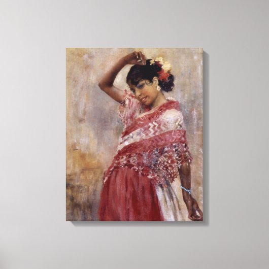 Romani Zigeuner Vrouw Dansen (door Albert Edelfelt Canvas Afdruk (Voorkant)