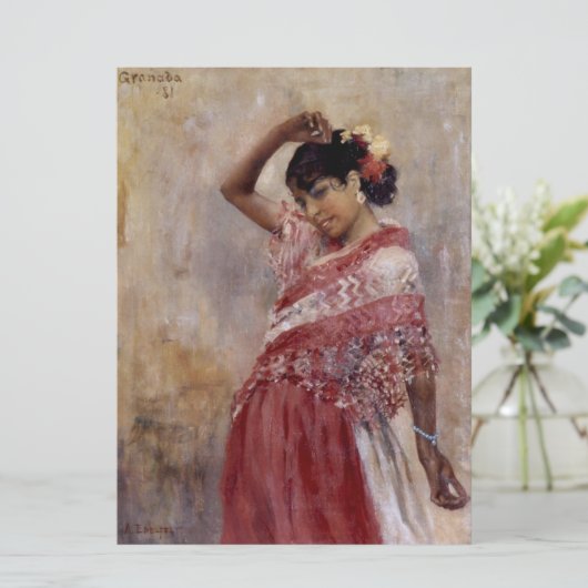 Romani Zigeuner Vrouw Dansen (door Albert Edelfelt Kaart (Staand voorkant)