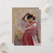 Romani Zigeuner Vrouw Dansen (door Albert Edelfelt Kaart (Voorkant / Achterkant in situ)