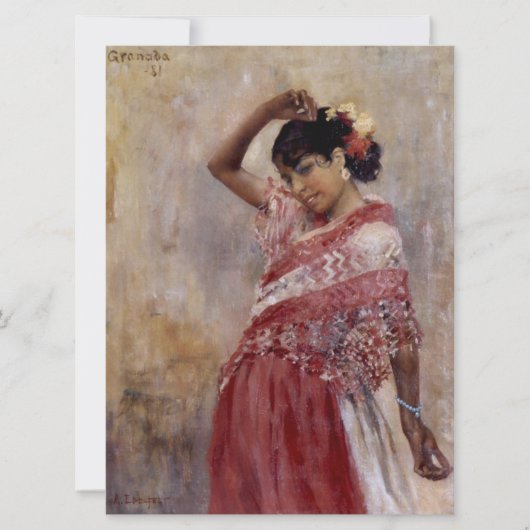 Romani Zigeuner Vrouw Dansen (door Albert Edelfelt Kaart (Voorkant)