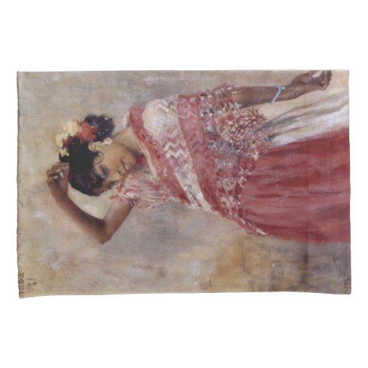 Romani Zigeuner Vrouw Dansen (door Albert Edelfelt Kussensloop (Voorkant-Rechts)
