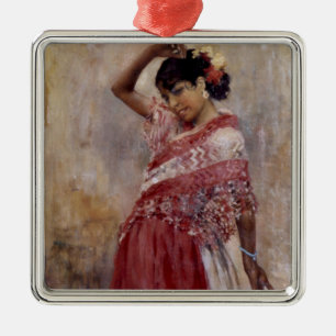 Romani Zigeuner Vrouw Dansen (door Albert Edelfelt Metalen Ornament