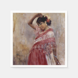 Romani Zigeuner Vrouw Dansen (door Albert Edelfelt Servet
