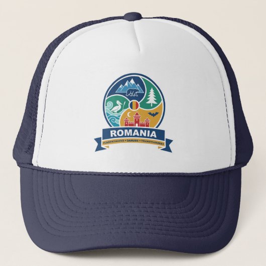 Romania Carpathians Danube Transylvania Trucker Pet (Voorkant)