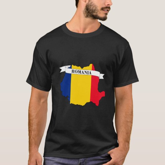 Romania flag map T-shirt (Voorkant)