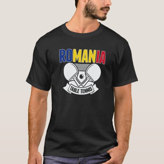 Romania Ping Pong Romanian Table Tennis Supporte T-shirt (Voorkant)