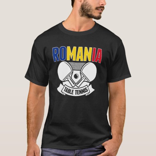 Romania Ping Pong   Romanian Table Tennis Supporte T-shirt (Voorkant)