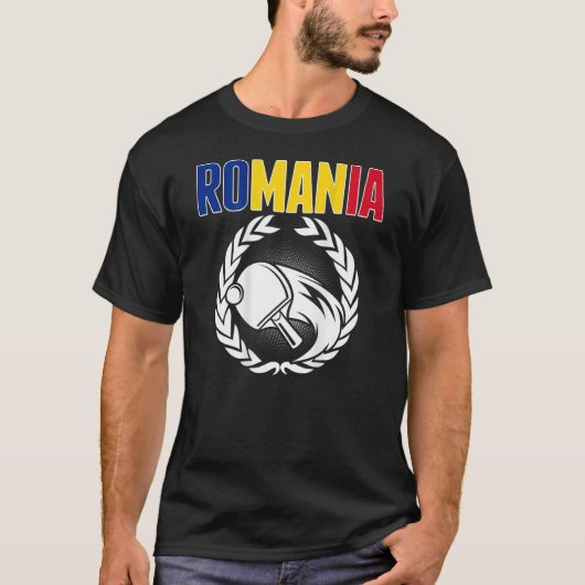 Romania Ping Pong   Romanian Table Tennis Supporte T-shirt (Voorkant)