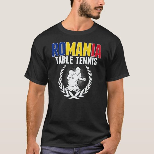 Romania Table Tennis   Romanian Ping Pong Supporte T-shirt (Voorkant)