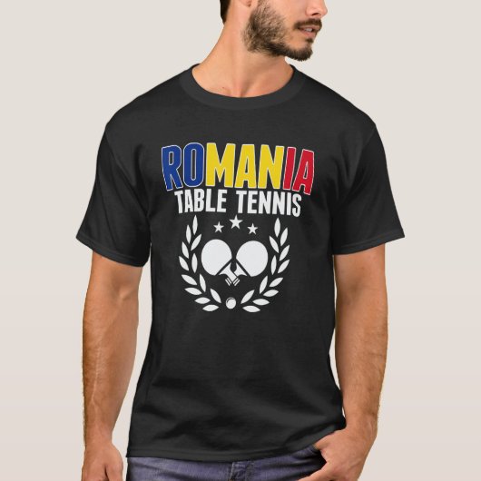 Romania Table Tennis Romanian Ping Pong Supporte T-shirt (Voorkant)
