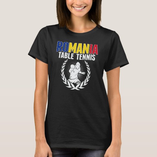 Romania Table Tennis Romanian Ping Pong Supporte T-shirt (Voorkant)