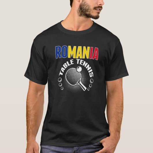 Romania Table Tennis Support Romanian Ping Pong T T-shirt (Voorkant)