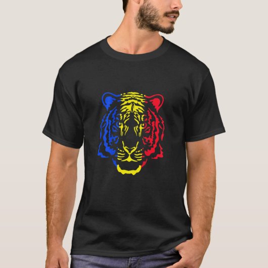 Romania Tiger Romanian Flag T-shirt (Voorkant)