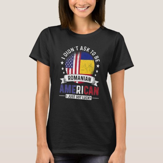 Romanian American Countries Flags Pride Romania Fl T-shirt (Voorkant)