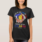 Romanian American Foreign Romania Flag T-shirt (Voorkant)