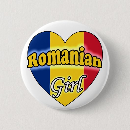 Romanian Girl Ronde Button 5,7 Cm (Voorkant)