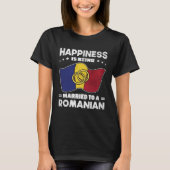 Romanian Wedding State of Romania Roots Married T-shirt (Voorkant)