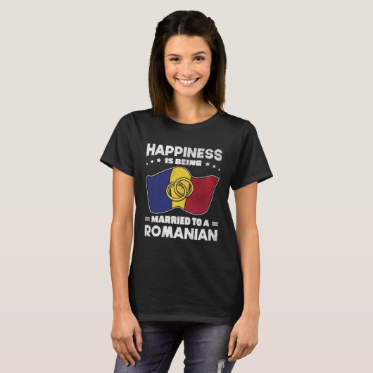 Romanian Wedding State of Romania Roots Married T-shirt (Voorkant volledig)