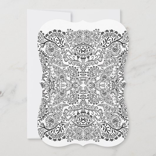 Romanitc Hummingbird Black en White Pattern Kaart (Achterkant)