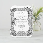 Romanitc Hummingbird Black en White Pattern Kaart (Staand voorkant)