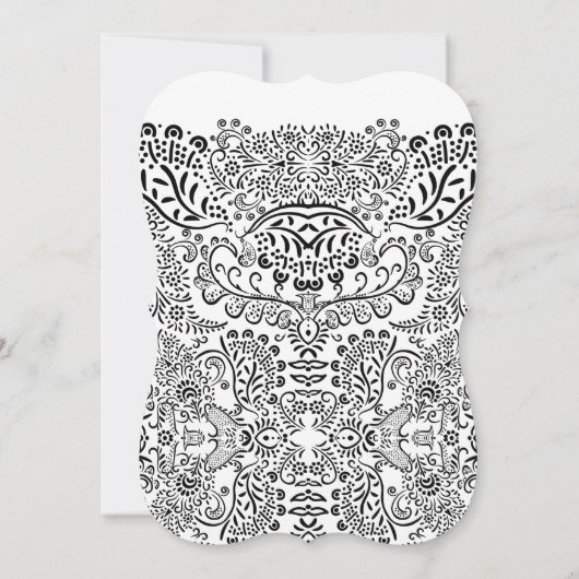 Romanitc Hummingbird Black en White Pattern Kaart (Achterkant)