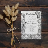 Romanitc Hummingbird Black en White Pattern Kaart