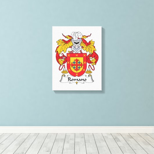 Romano Family Crest Canvas Afdruk (Insitu (Houten vloer))