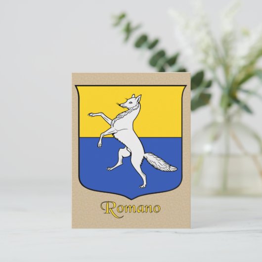 Romano Family Heraldic Shield Briefkaart (Staand voorkant)