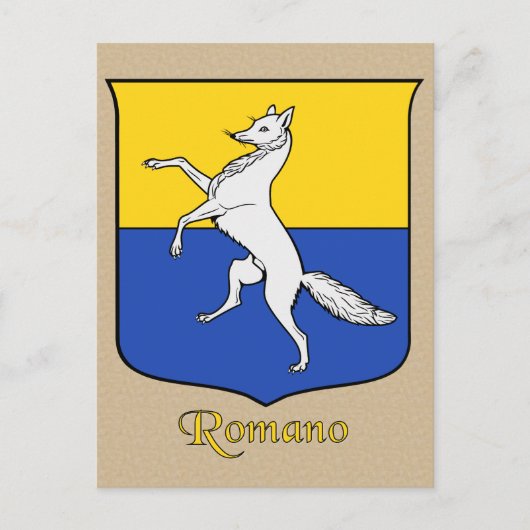 Romano Family Heraldic Shield Briefkaart (Voorkant)