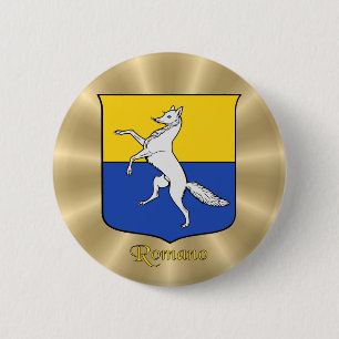 Romano Historisch Schild op Golden Sunburst Ronde Button 5,7 Cm