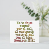 Romano's 12:21 briefkaart (Staand voorkant)