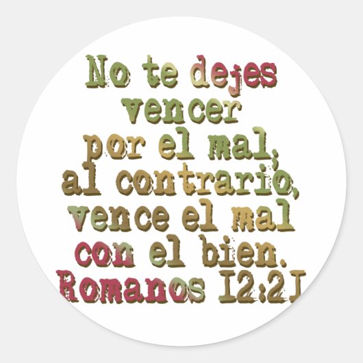 Romano's 12:21 ronde sticker (Voorkant)