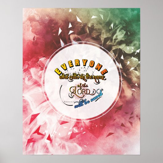 Romans 10: 13 tweekleppige verses geschenken voor poster (Voorkant)