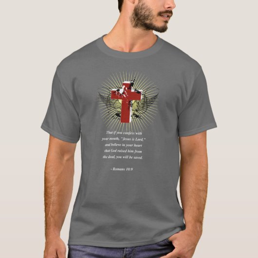 ROMANS 10:9 bijbelversie T-shirt (Voorkant)
