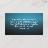 Romans 10:9 Modern Custom Bible Scripture Church Visitekaartje (Voorkant)
