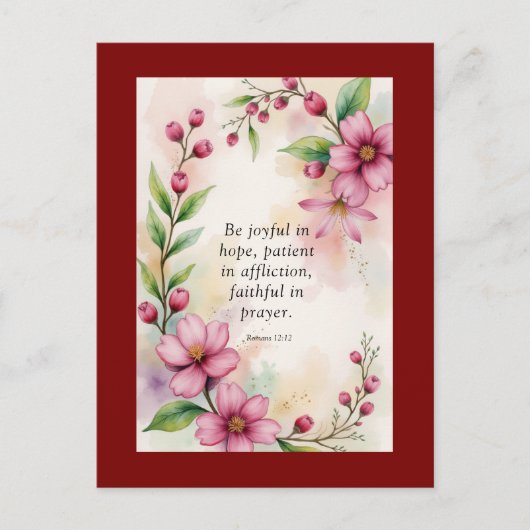 Romans 12:12 Custom Bible Verse Briefkaart (Voorkant)