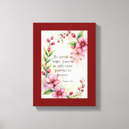 Romans 12:12 Custom Bible Verse Canvas Afdruk