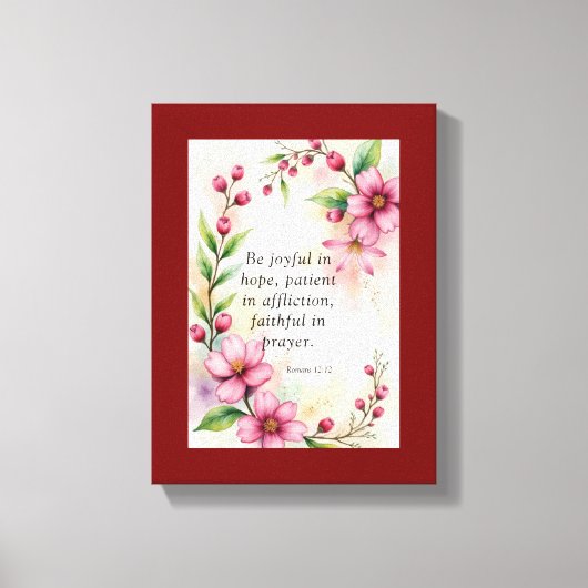 Romans 12:12 Custom Bible Verse Canvas Afdruk (Voorkant)